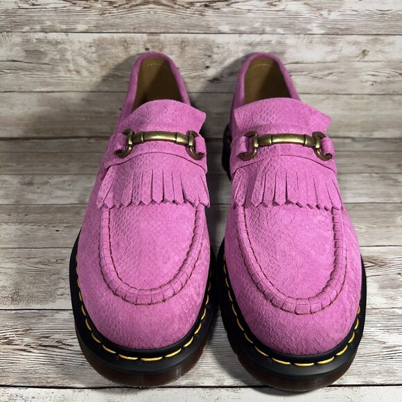 Dr. Martens Adrian Snaffle Repello Emboss Suede Kiltie Loafers Pink Men's 11 - Picture 2 of 7